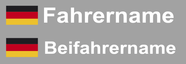 Aufkleber Fahrername